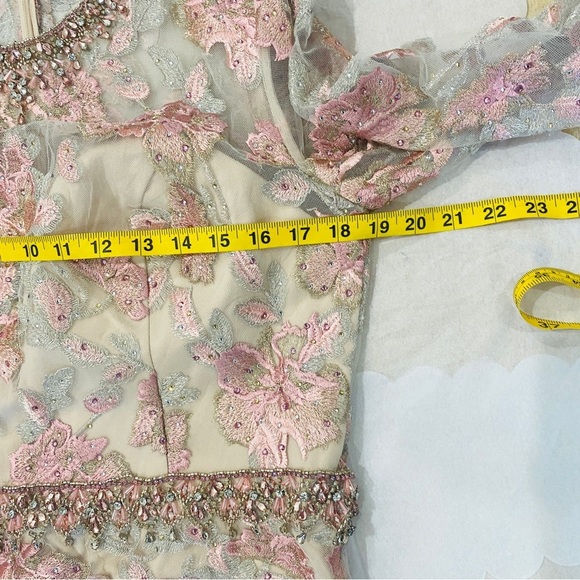 Mac Duggal pink Floral Embroidered Tulle Column Gown - Picture 10 of 16